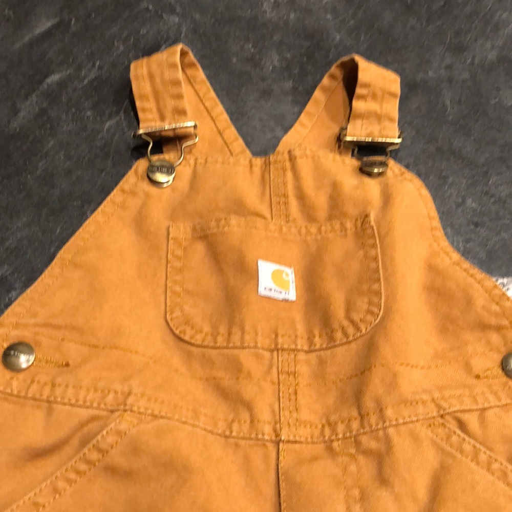 Kids Carhartt bib overalls 4T - flannel lined